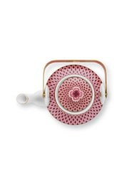 Giftset Teapot Oriental Flower Festival Dark Pink 1 ltr