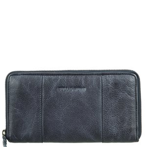 Klassieke zip portemonnee portemonnee leer zwart