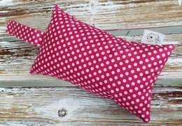 Colorful polka dot dog toys made of soft, durable fabric. Includes a variety of shapes and sizes suitable for different breeds.