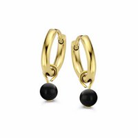 CO88 ear huggies 11mm with black agate bead 4mm ipg