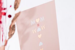 Trækortholder + tørrede blomster + kort mama