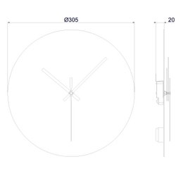 Wanduhr Kupfer geschliffen