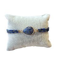 Women's bracelet 3mm Lapis Lazuli facet with connector insert