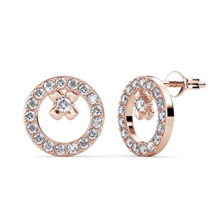 Eliza oorbellen - rosé goud en kristal