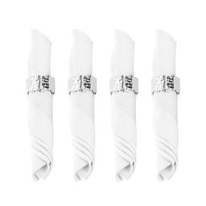 Set van 4 rondes van gehamerde ovale handdoeken