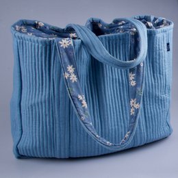 Tote Bag (L) - blå af økologisk bomuld