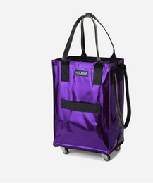  Small ultraviolet shopping bag with built-in cover, made of durable material, suitable for everyday use.
