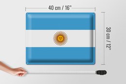 Tin Sign Flag Argentina 40x30cm Flag of Argentina