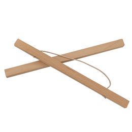 Magnetic teak poster hanger for kids' room. Rectangular wooden frame with magnetic strips to easily display and change posters.