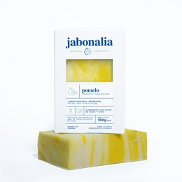 Grapefruit-scented soap bar, rectangular shape, made with natural ingredients.