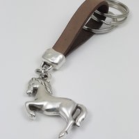 Keychain I love Horses vintage brown