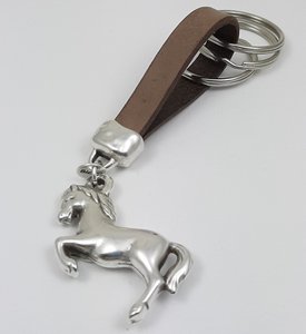 Keychain I love Horses vintage brown