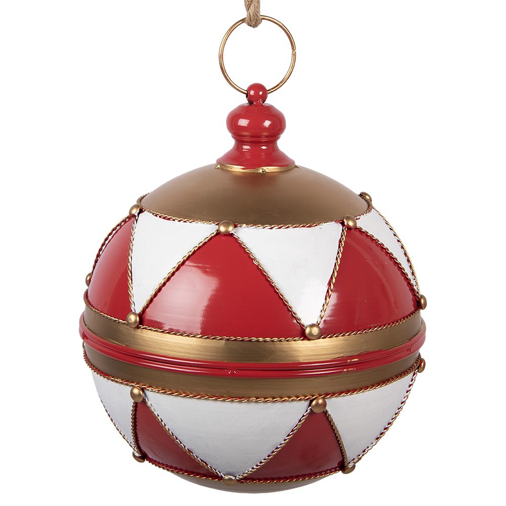 Kerstdecoratie Beeld Kerstbal Ø 31x36 cm Rood Metaal