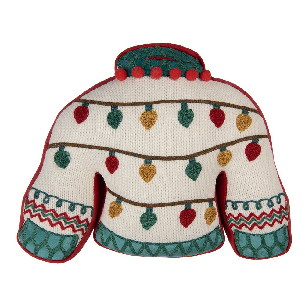 Sierkussen 40x30x4 cm Beige Polyester Kerst