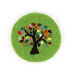 Pot Coasters Tree of Life Green