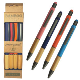 Bamboo stylus pens in random colors, suitable for writing and drawing on digital devices.