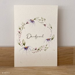 Greeting card -Coneflower wreath