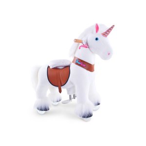PonyCycle Ride on Toy White Unicorn | Leeftijd 3-4 | Plush Animal Riding Toy | Klassieke u beste geschenken