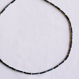 Miyuki necklace – black/anthracite/gold-plated