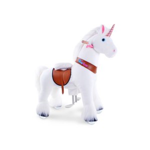 PonyCycle Ride on Toy White Unicorn | Leeftijd 4-7 | Plush Animal Riding Toy | Klassieke u beste geschenken