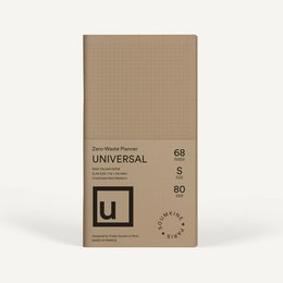 A brown, grid-patterned notebook with the title "Zero-Waste Planner 'Universal' — Brown Sugar Color" and the category "Notebooks" printed on the cover.