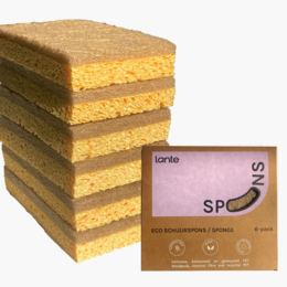  Natural coconut scouring sponge, eco-friendly, made of coconut fibers, suitable for kitchen use.