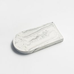 Vassoio ad arco in marmo bianco Jesmonite 20 cm