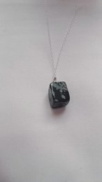 Snowflake Obsidian Sterlingsølv halskæde, rå ædelsten halskæde, hjerte vedhæng halskæde, ædelsten halskæde, Sterling sølv halskæde | af nlanlaVictory