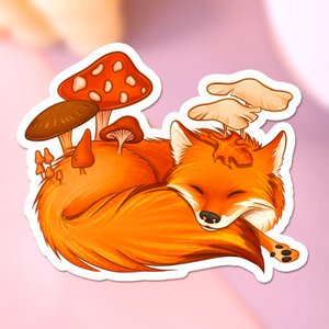 Mushroom Foxy Vinyl Sticker