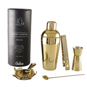 Cocktailshaker set 550ml 5 stuks goudkleur