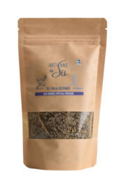 Fine Guérande salt refill with aromatic herbs, perfect for seasoning fish dishes.