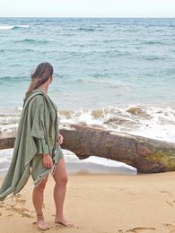 Hamamtuch Fouta Waffel – Olivgrün – 100 x 200 cm