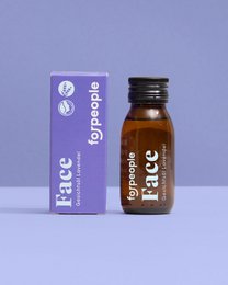  Lavender face oil with natural ingredients including lavender, jojoba, and vitamin E. Provides gentle hydration and nourishment for the skin.