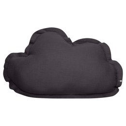 Soft, plush muslin cushion in a cloud shape, available in a variety of pastel colors including hellblau, hellgrau, dunkelgrau, weiß, altrosa, blushrosa, puderrosa, koralle, rosenholz, mint, salbei, taupe, beige, indigo, and pastellgelb. Ideal for adding a cozy, decorative touch to a child's room.