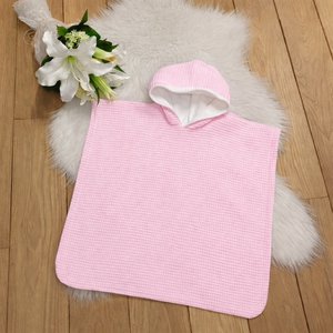 Poncho warm Wafel lichtblauw