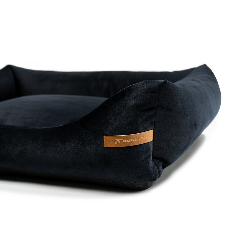 Cama para perros "Otto" negra con colchón ortopédico