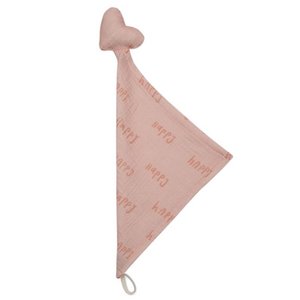 Windelkuscheltier mit Glöckchen aus Bio-Musselin-Baumwolle HEART HAPPY