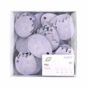 Tags - Ei - Lila - 60 Stuks