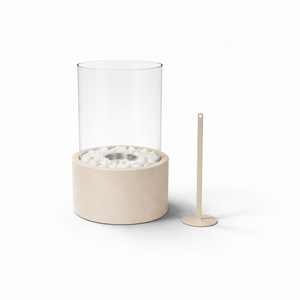 Tischkamin - Rund - Sand - 21x21x28cm