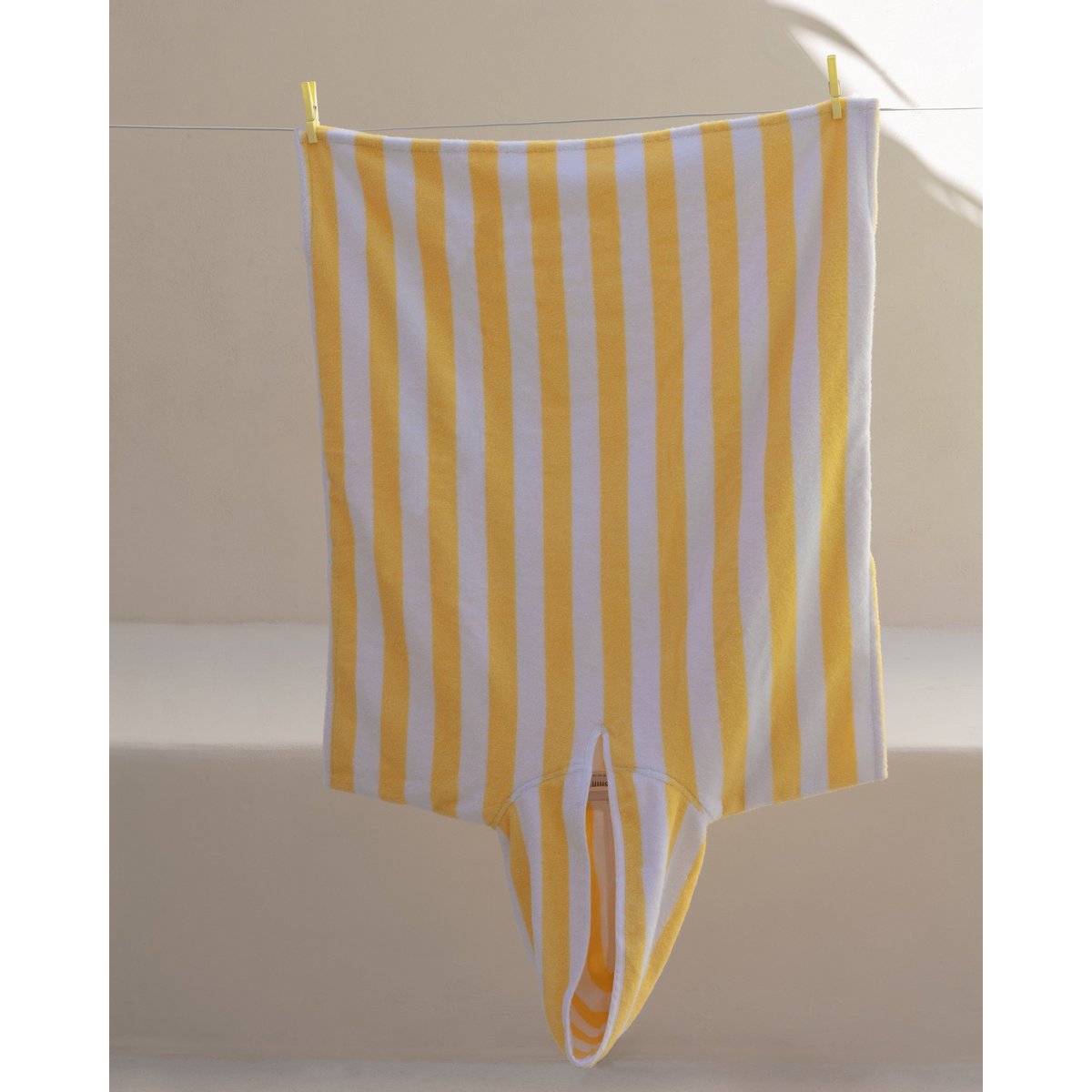 Kinderbadstrandponcho geel