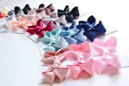 Medium Looped Hair Bows - Navy, French Blue & Aqua - Set of 3