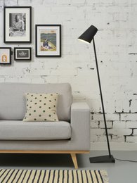 Vloerlamp ijzer/rubber finish Cardiff, zwart