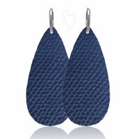 Leren oorbellen 'Drops of Joy', Breezing Blue
