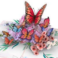 Butterflies on flowers pop-up card