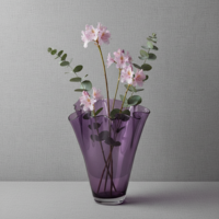 Vase glass wavy violet glass vase table vase purple