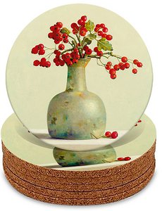 6 Coasters - Hawthorn berries, Henk Helmantel
