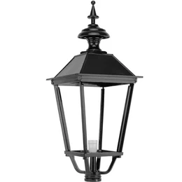  Black aluminum outdoor lampshade, 75 cm tall, hexagonal shape, traditional lantern style, garden lighting fixture.