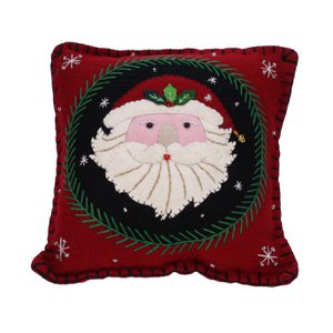 Kussen rood Kerstman, vilt