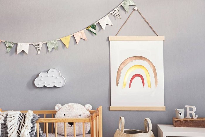 Regenboog Kinderkamer Poster Bruin Geel Rood