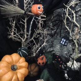 Håndlavet hængende filt flyvende græskar biologisk nedbrydelig Halloween dekoration